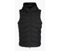 Quilted shell hooded vest - Black