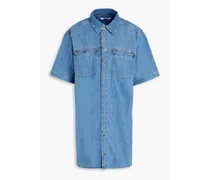 Denim mini shirt dress - Blue