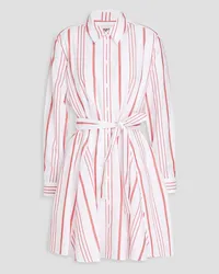 Claudie Pierlot Striped cotton and Lyocell blend-poplin shirt dress - White White