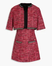 Maje Jersey-paneled tweed mini dress - Red Red