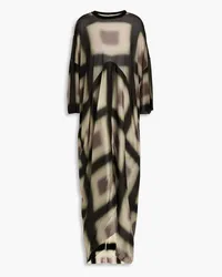 Rick Owens Printed stretch-cupro jersey maxi dress - Black Black