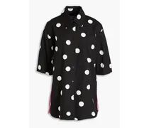 Polka-dot cotton and silk-blend shirt - Black