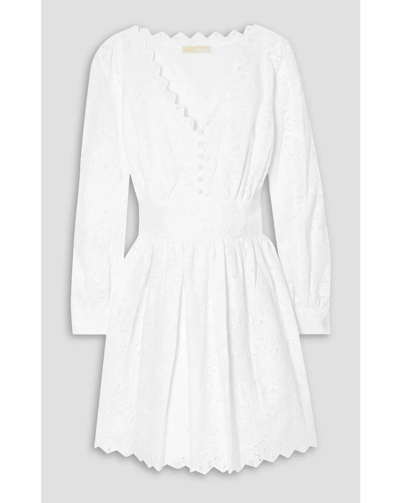 Michael Kors Broderie anglaise cotton mini dress - White White