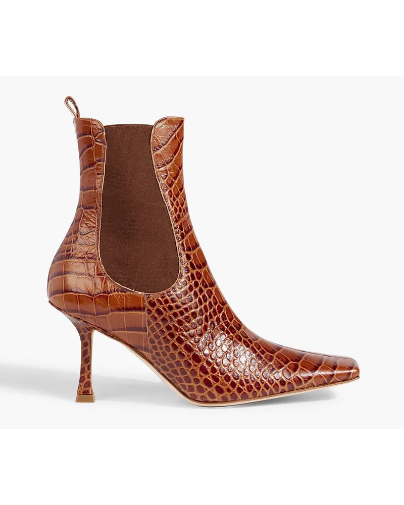 A.W.A.K.E. Chelsea croc-effect leather ankle boots - Brown Brown