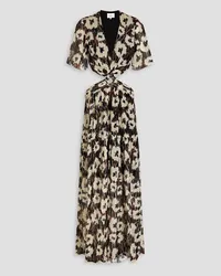 ba&sh Kandy printed metallic fil coupe maxi dress - Black Black