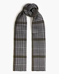 Canali Fringed jacquard scarf - Gray Gray