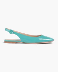 Gianvito Rossi Tish 05 patent-leather slingback flats - Blue Blue