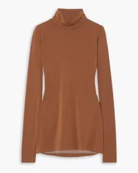 Commando Stretch-modal jersey turtleneck top - Brown Brown