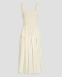 THREE GRACES Cordelia cotton-poplin midi dress - White White