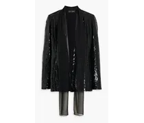 Sequined silk-chiffon blazer - Black