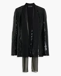 Oscar de la Renta Sequined silk-chiffon blazer - Black Black