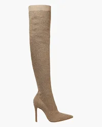 Gianvito Rossi Fiona bouclé-knit over-the-knee boots - Neutral Neutral