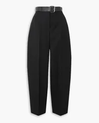 Alexander Wang Belted pleated wool tapered pants - Black Black