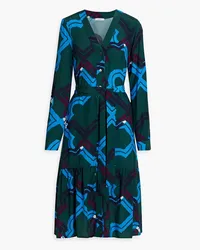 Iris & Ink Ellie printed voile midi dress - Green Green