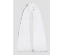 Lace-paneled cotton scarf - White