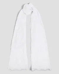 Valentino Garavani Lace-paneled cotton scarf - White White