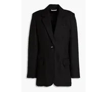 Linen and cotton-blend blazer - Black