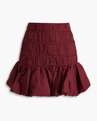 Aje. La Vie plissé cotton-poplin mini skirt - Burgundy Burgundy