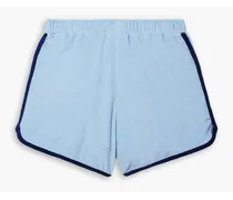Cotton-blend terry shorts - Blue