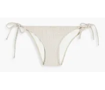 The Tenley metallic ribbed low-rise bikini briefs - Metallic