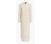 Crinkled cotton-voile midi shirt dress - Neutral