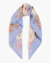 Zimmermann Floral-print cotton and silk-blend scarf - Purple - OneSize Purple