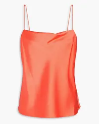 Alice + Olivia Alice Olivia - Harmon draped satin-crepe camisole - Orange Orange