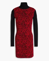 RED Valentino Jacquard-knit turtleneck mini dress - Black Black