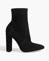 Gianvito Rossi Isa bouclé-knit ankle boots - Black Black