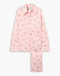 SLEEPER Floral-print satin pajama set - Pink Pink