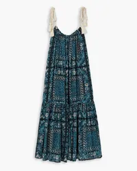 Ulla Johnson Cari printed cotton-blend voile midi dress - Blue Blue