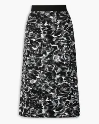 Commission Vase jacquard-knit wool-blend midi skirt - Black Black