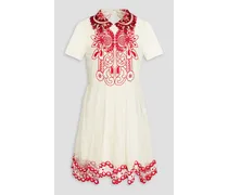 Embellished point d'espirit mini dress - White