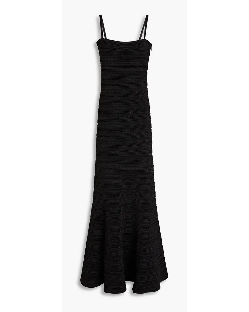 Hervé Léger Metallic ribbed-knit gown - Black Black