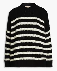 &Daughter Ina striped cable-knit wool sweater - Black Black