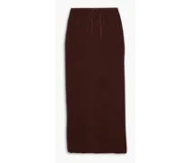 Linen midi skirt - Brown