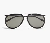 Aviator-style acetate sunglasses - Black