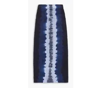 Mosiya pintucked tie-dyed knitted skirt - Blue