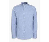 Linen and cotton-blend shirt - Blue