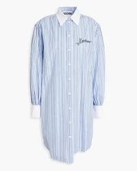 Moschino Striped cotton-poplin shirt dress - Blue Blue