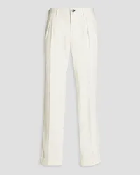 Slowear Incotex pleated cotton-blend twill chinos - White White