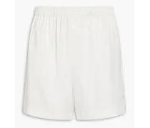 Washed silk-satin shorts - White