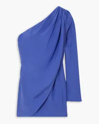 GAUGE81 Oria one-sleeve draped silk-satin mini dress - Blue Blue