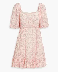 byTiMo Ruched floral-print chiffon mini dress - Pink Pink