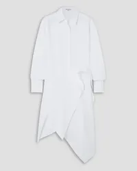 J.W.Anderson Deconstructed draped asymmetric cotton-poplin midi shirt dress - White White