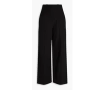 Woven wide-leg pants - Black