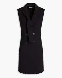 RED Valentino Knotted twill mini dress - Black Black