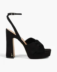 Sam Edelman Kristen knotted suede platform sandals - Black Black