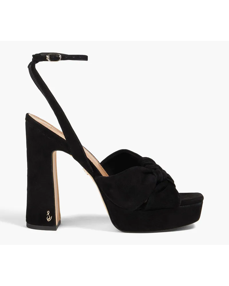 Sam Edelman Kristen knotted suede platform sandals - Black Black