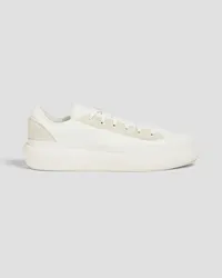 Y-3 Ajatu Court Low suede-trimmed shell sneakers - White White